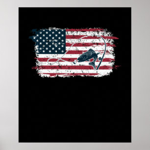 Vintage av amerikansk Flagga Poster