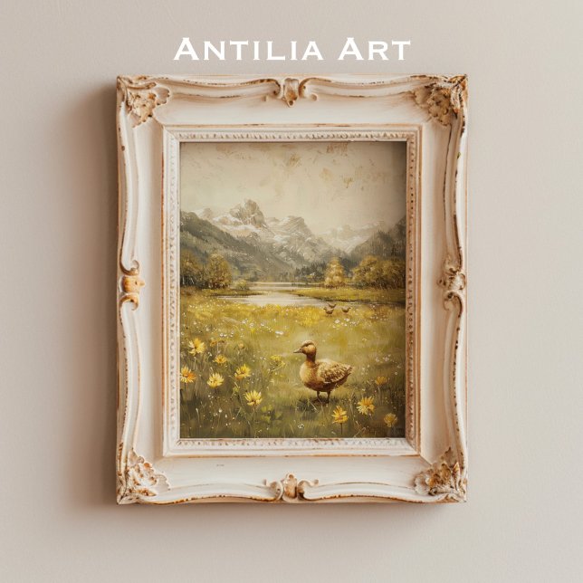 Vintage av ängsleslandskap poster (Skapare uppladdad)