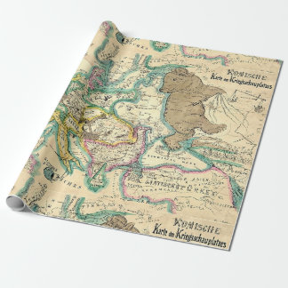 Vintage av antiken Tyska Karta Presentpapper