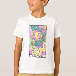 Vintage av Aquarius Zodiac Sign Abstrakt Art T Shirt