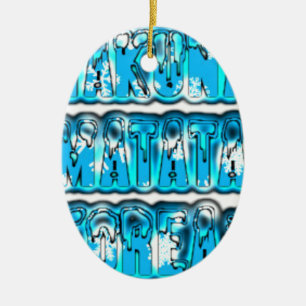 Vintage av blå snyggt Zombi Design Hakuna Matata K Julgransprydnad Keramik