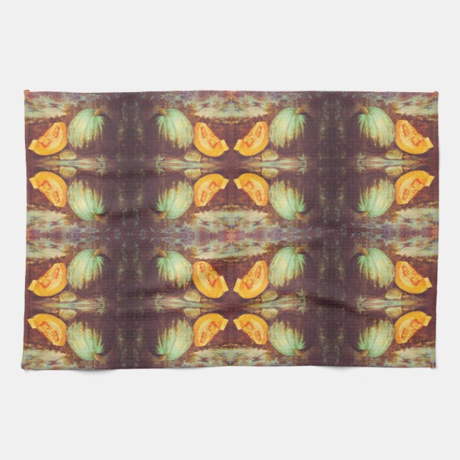 Vintage av blåpumpshöjdsmålning kökshandduk (Horisontell)