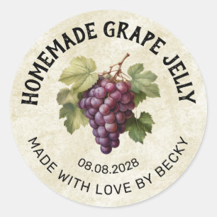 Vintage av blåsdekal för vindruvssylt runt klistermärke