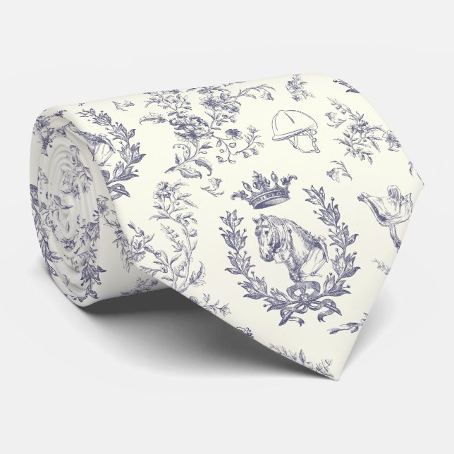Vintage av Classy Elegant Blue Equestrian Toile Slips (Rullad)