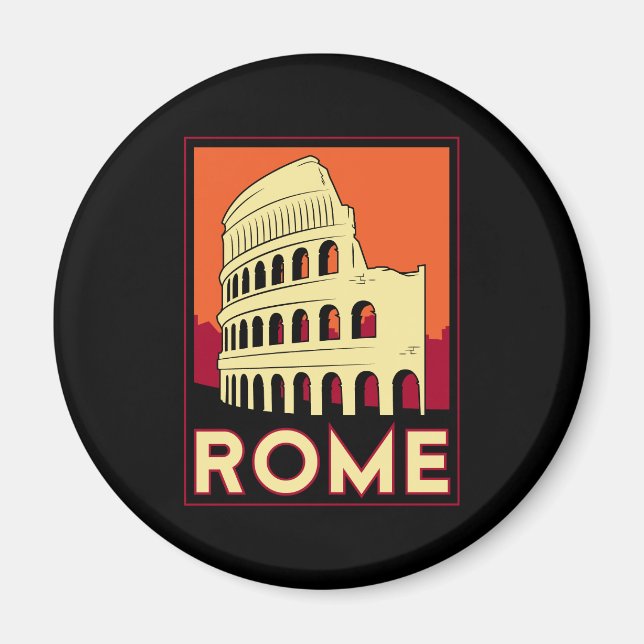 vintage av coliseum europe-italien för färd magnet (Framsidan)