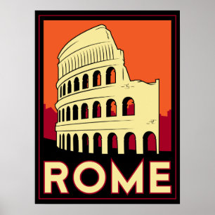 vintage av coliseum europe-italien för färd poster