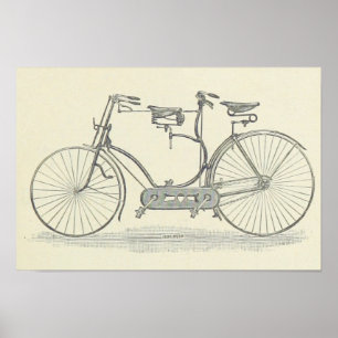 Vintage av cykel för två utskrifter poster