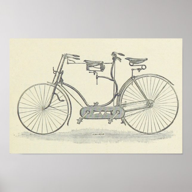 Vintage av cykel för två utskrifter poster (Framsidan)