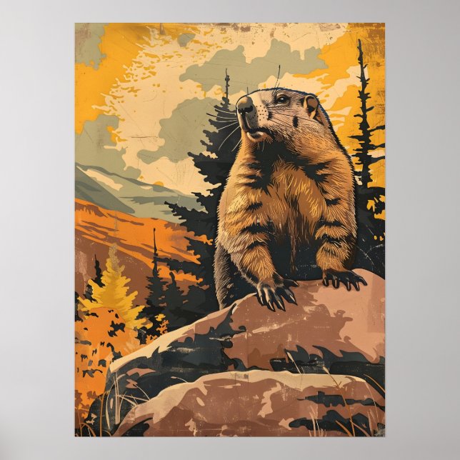 Vintage av en Groundhog Poster (Framsidan)