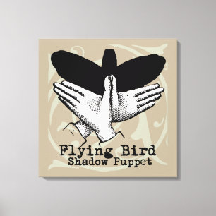 Vintage av fågelskugga Puppet Hand Canvastryck
