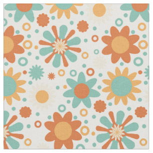 Vintage av färgstark abstrakt med blommor tyg
