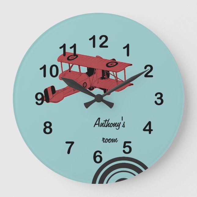 Vintage av flygplansklockan stor klocka (Framsida)