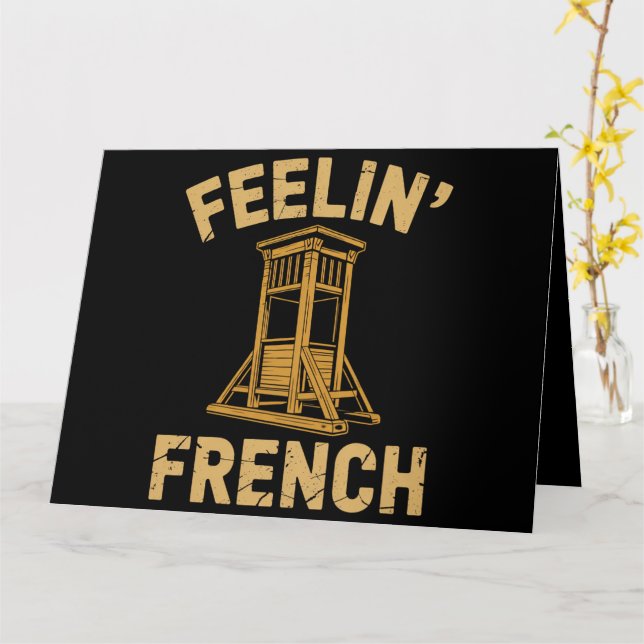 Vintage av Fransk Guillotine Kort (Gul blomma)
