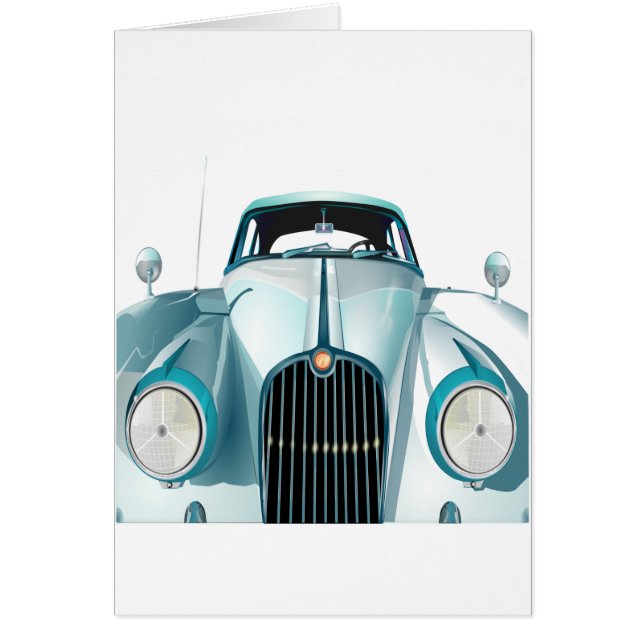 vintage av gamla bilar hälsningskort (Framsidan)