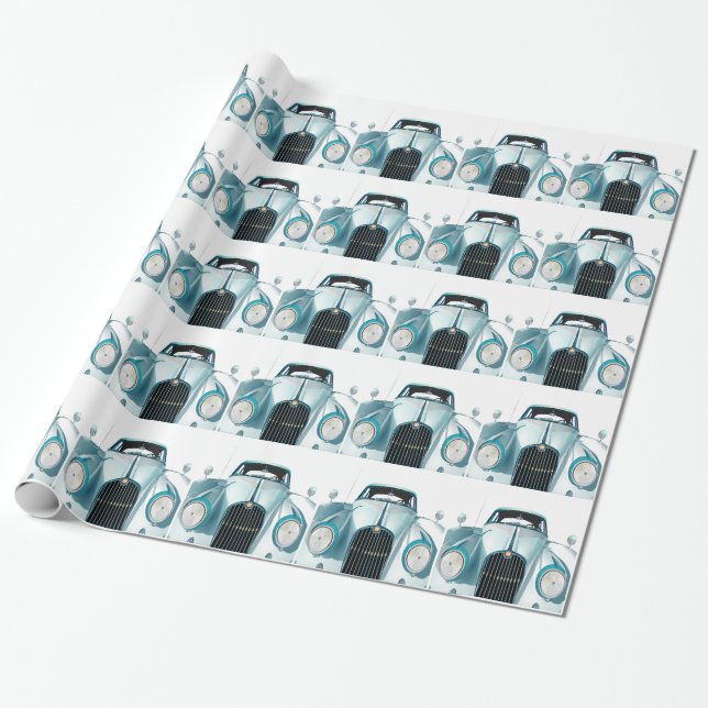 vintage av gamla bilar presentpapper (Utrullad)