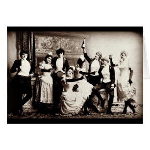 Vintage av hälsningskort för Party Girls-