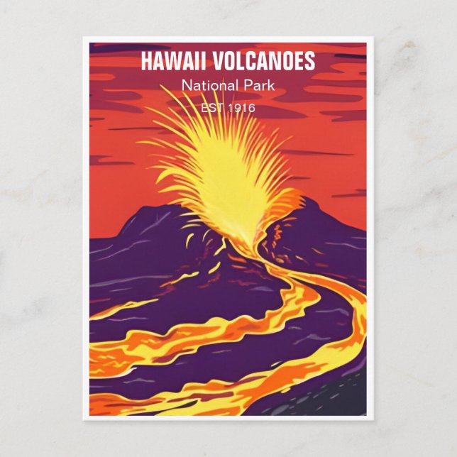 Vintage av Hawaii Vulkaners nationalpark Vykort (Framsida)