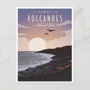 Vintage av Hawaii Vulkaners nationalpark Vykort
