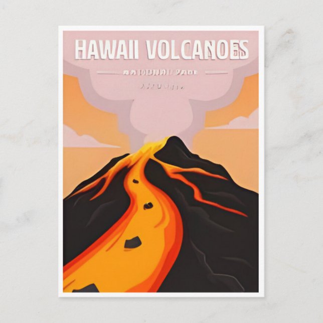 Vintage av Hawaii Vulkaners nationalpark Vykort (Framsida)