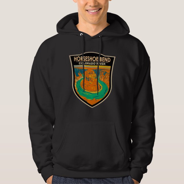 Vintage av Horseshoe Bend Colorado River Hoodie (Framsida)