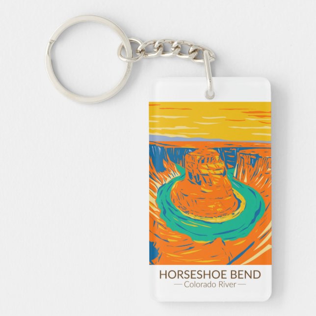 Vintage av Horseshoe Bend Colorado River Nyckelring (Framsidan)