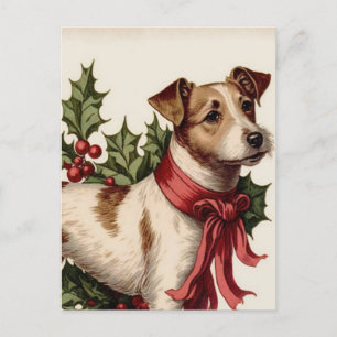 vintage av hund Julkort Helg Vykort