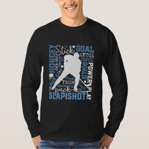Vintage av ishockeytyp Ord Art Manar Kvinnor T Shirt