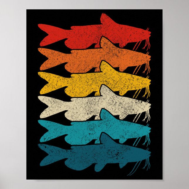 Vintage av kanalfångster Fiske efter fisk Poster (Framsidan)