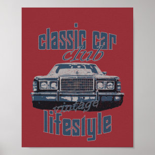 vintage av klassisk bilbil klubb, gammal bil älska poster