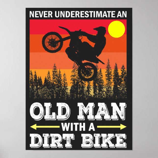Vintage av klassisk Coola Retro Motocross Dirt Bik Poster (Framsidan)