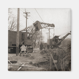 Vintage av klisterfoto i nordvästra krane tidigt magnet