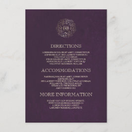 Vintage av krans i plasma och Guld Blommigt Tilläggskort