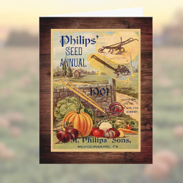 Vintage av monterad Seed Packet-servergrupp Anteckningskort