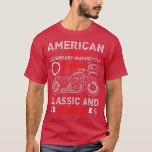 Vintage av motorcykelns Biker Retro American Manar T Shirt