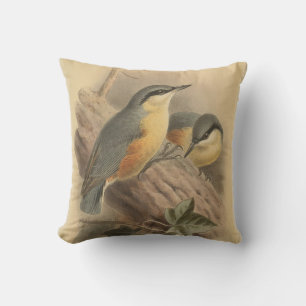 Vintage av nuthatch kudde