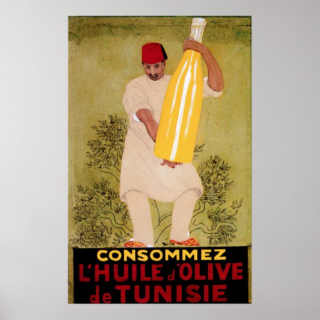 Vintage av olivoljeprodukter poster (Framsidan)
