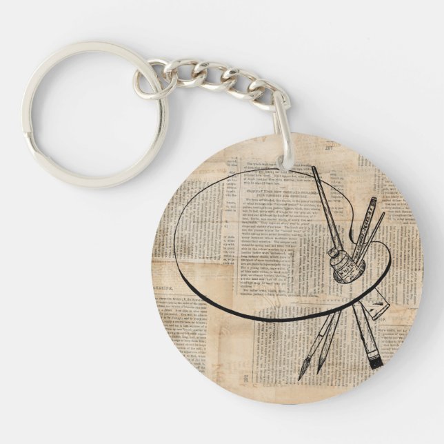 Vintage av Paintpensel & Paint Palette (Framsidan)