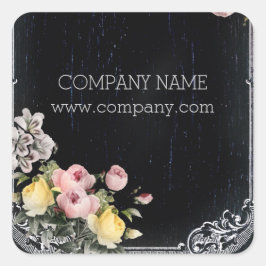 vintage av rustik elegant, botanisk blommigt av ka fyrkantigt klistermärke