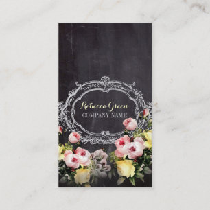 vintage av rustik elegant, botanisk blommigt av ka visitkort