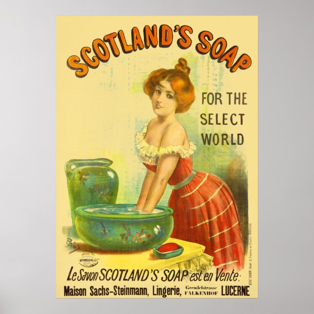 Vintage av Scotland Soap Poster (Framsidan)