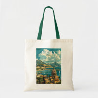 Vintage av Sicilien Italien Travel Art