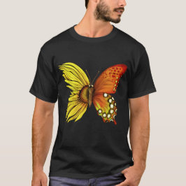 Vintage av solrosfjäril-blommigt t shirt