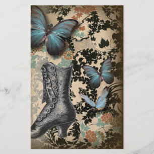 vintage av steampunk blommigt butterfly shon Vict