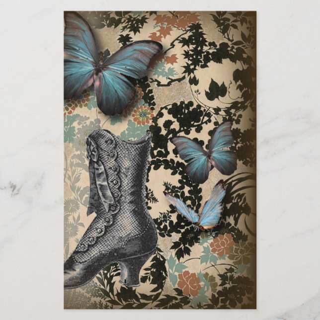 vintage av steampunk blommigt butterfly  shon Vict (Framsida)