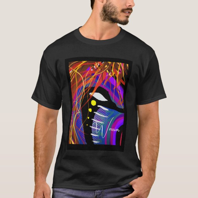 Vintage av T-Shirt Retro Warrior-Abstrakt (Framsida)