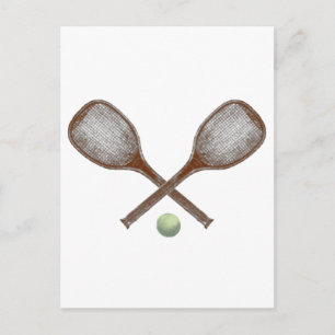 vintage av tennis och boll vykort