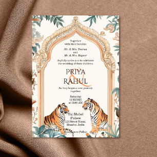 Vintage av traditionell Elegant Tigers Indiska Brö Inbjudningar