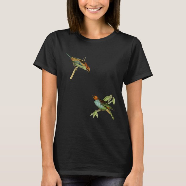 Vintage av två fåglar t shirt (Framsida)