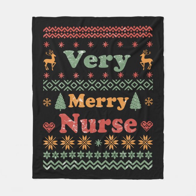 Vintage av uggla-God jul-sötare Fleecefilt (Framsidan)