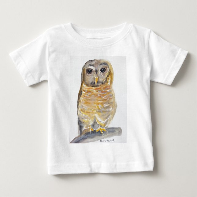 vintage av uggla vattenfärgad fågelskog tee (Framsida)